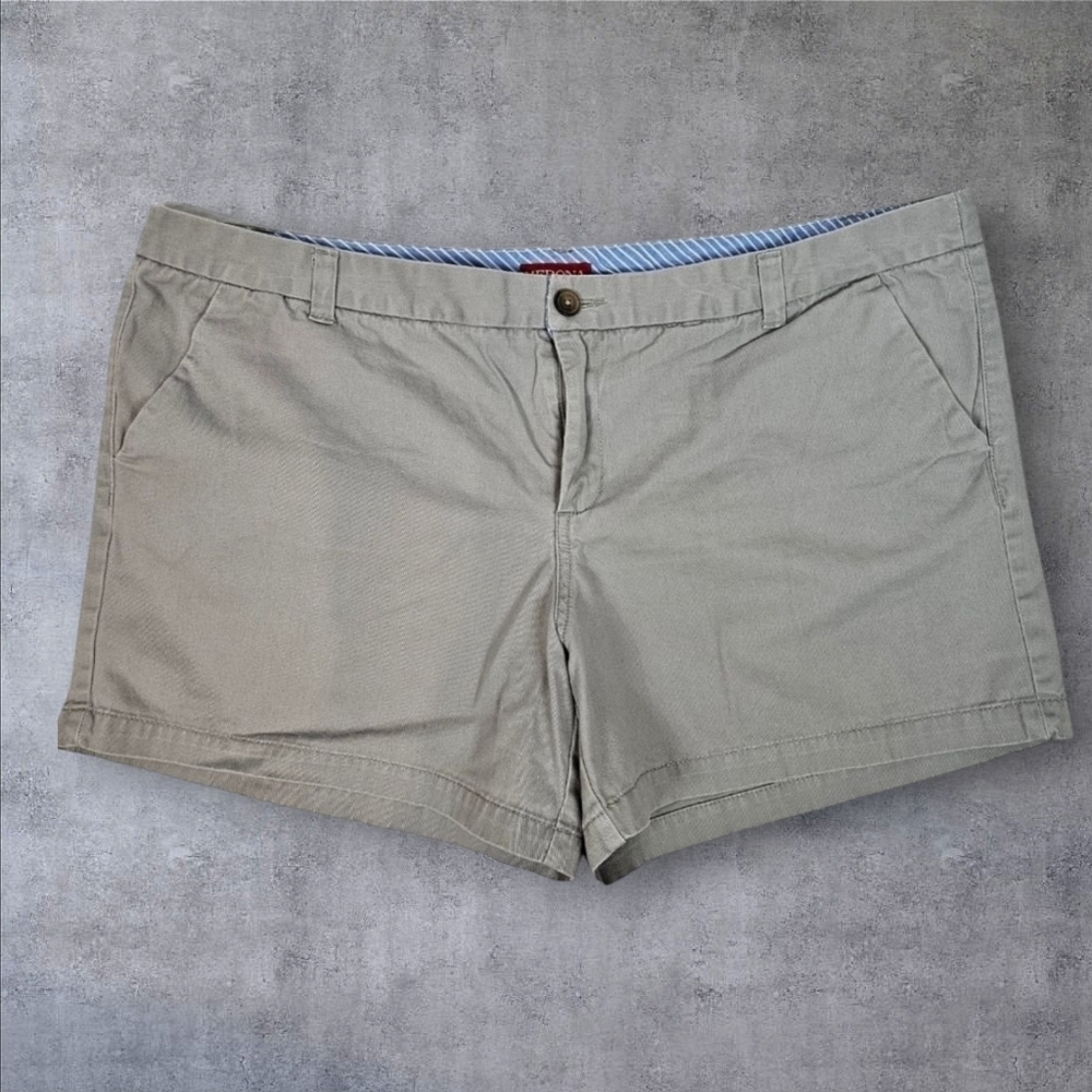 Merona Gray Cotton Dress Chino Shorts Size 18 Women's Plus E8